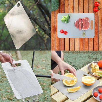 Stainless Steel Cutting Board Durability, Double Sided 304Stainless Non StickChopping Cutting Board,(Thinand Light Cutting Board 11.02in x15.35in)Lightweight
