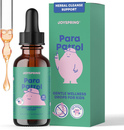 JoySpring ParaPatrol Kids’ Herbal Supplement | Alcohol-Free, Digestive Support, 30 Servings