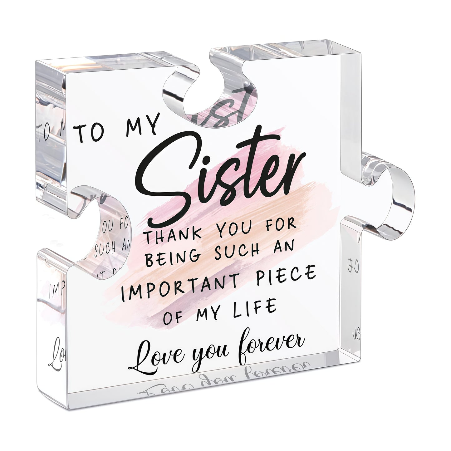 LukieJac Sister Gift – Acrylic Puzzle Plaque, Unique Birthday & Holiday Gift