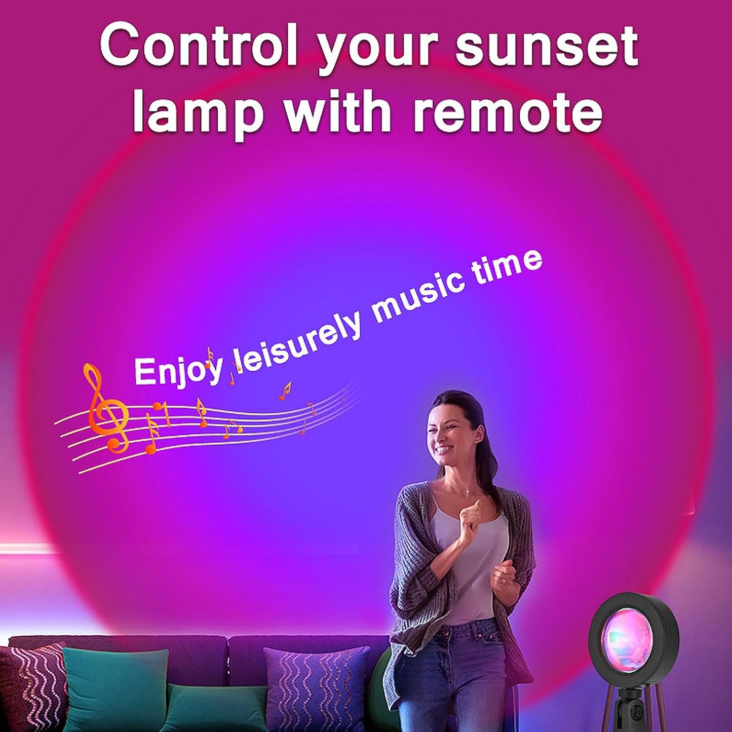 USB Rainbow Sunset Light Red Projector Led Night Light Sun Projection Desk