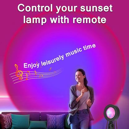 USB Rainbow Sunset Light Red Projector Led Night Light Sun Projection Desk