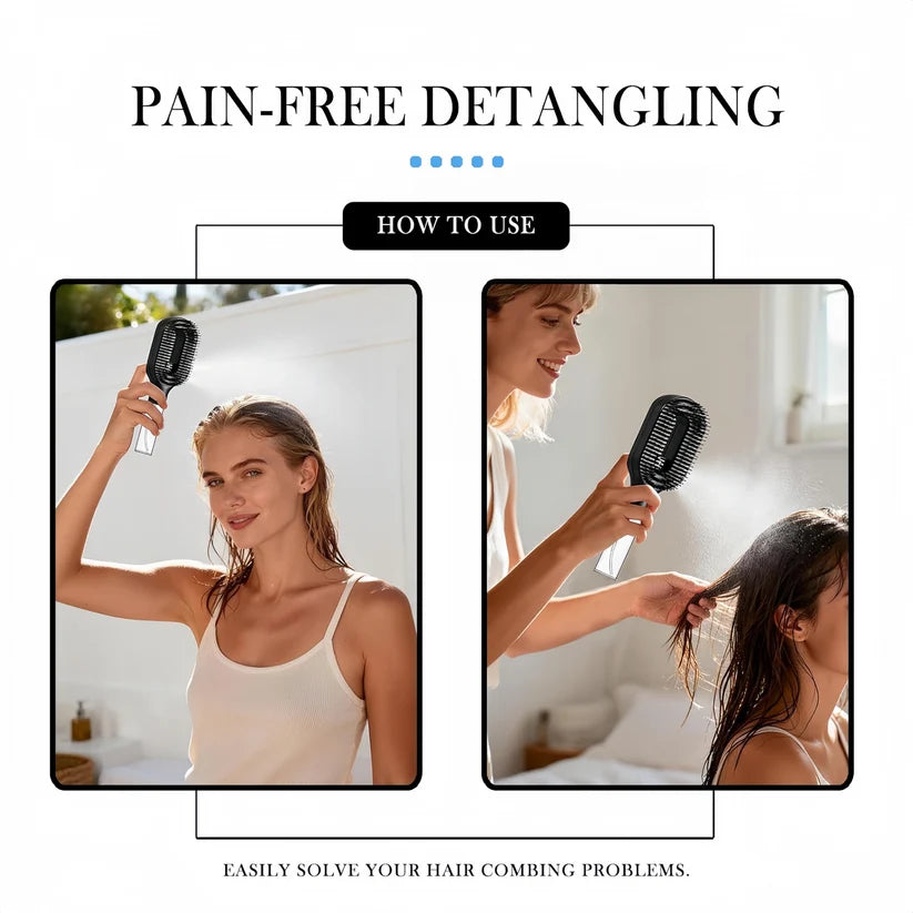 Anti-Static Hair Brush with Built-in Sprayer
