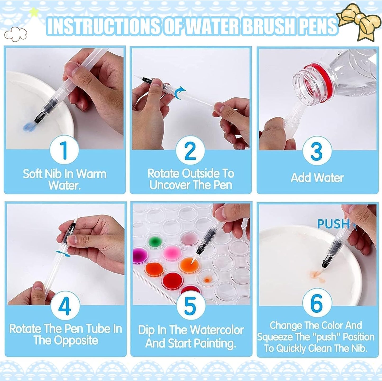 Mini watercolor paint set, portable watercolor set - 8 colors