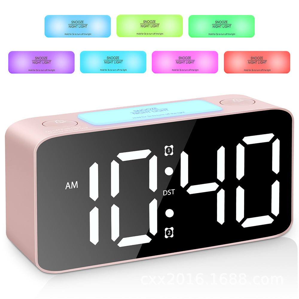 Loud Digital Alarm Clock for Heavy Sleepers – RGB Night Light & USB Charging