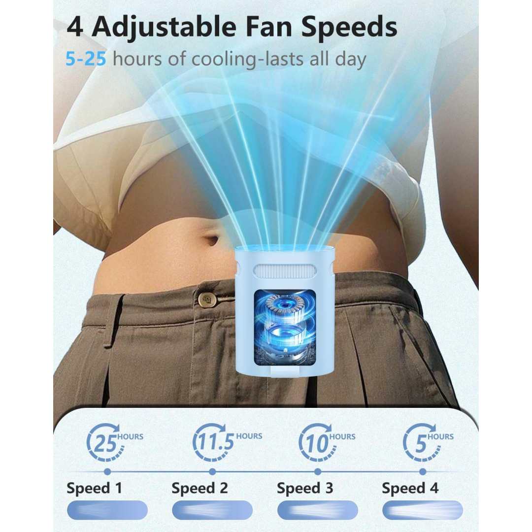 Semiconductor Cooling Waist Fan – Portable Clip-On & Neck Fan with Turbo Cooling