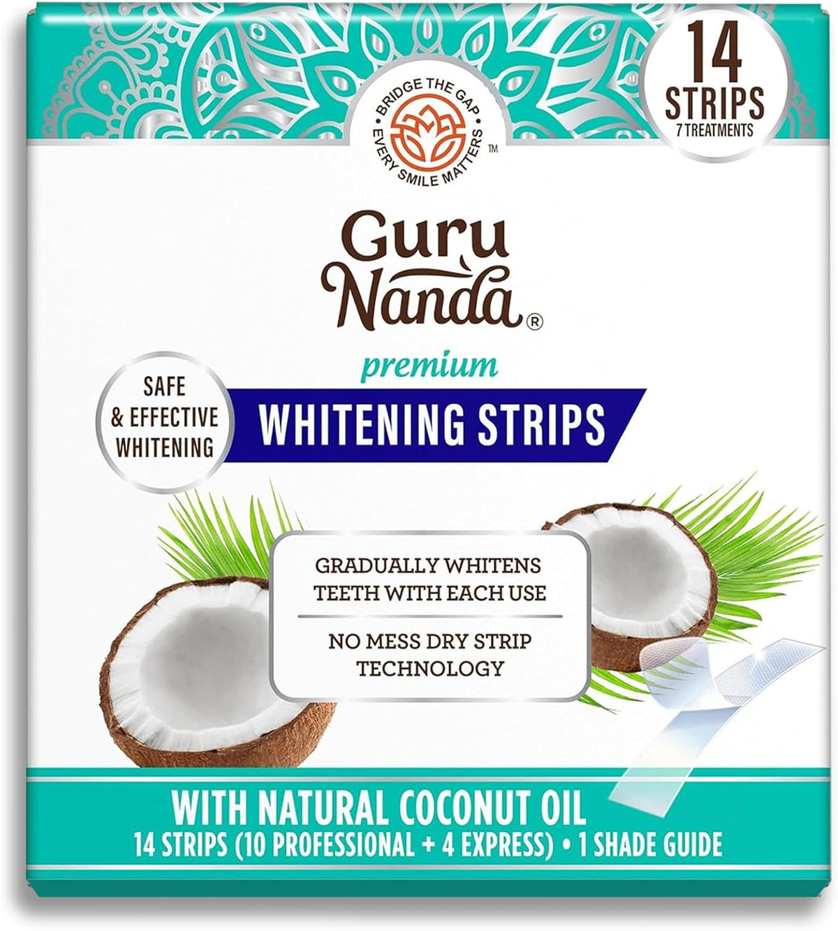 GuruNanda Teeth Whitening Strips - 7-Day Treatment