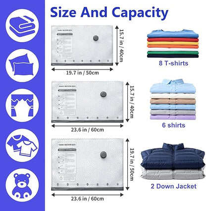 15-piece travel vacuum storage bag set with USB electric air pump-space-saving vacuum compression bags for clothing