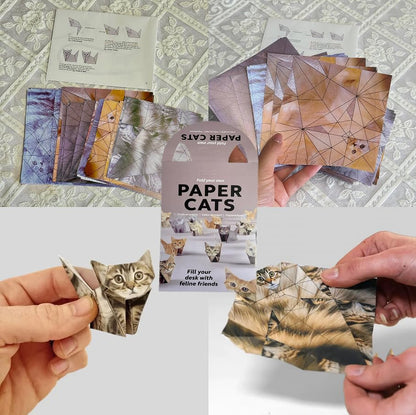 3D Paper Dog and Cat Models: Handcrafted Origami Animal Art Gifts