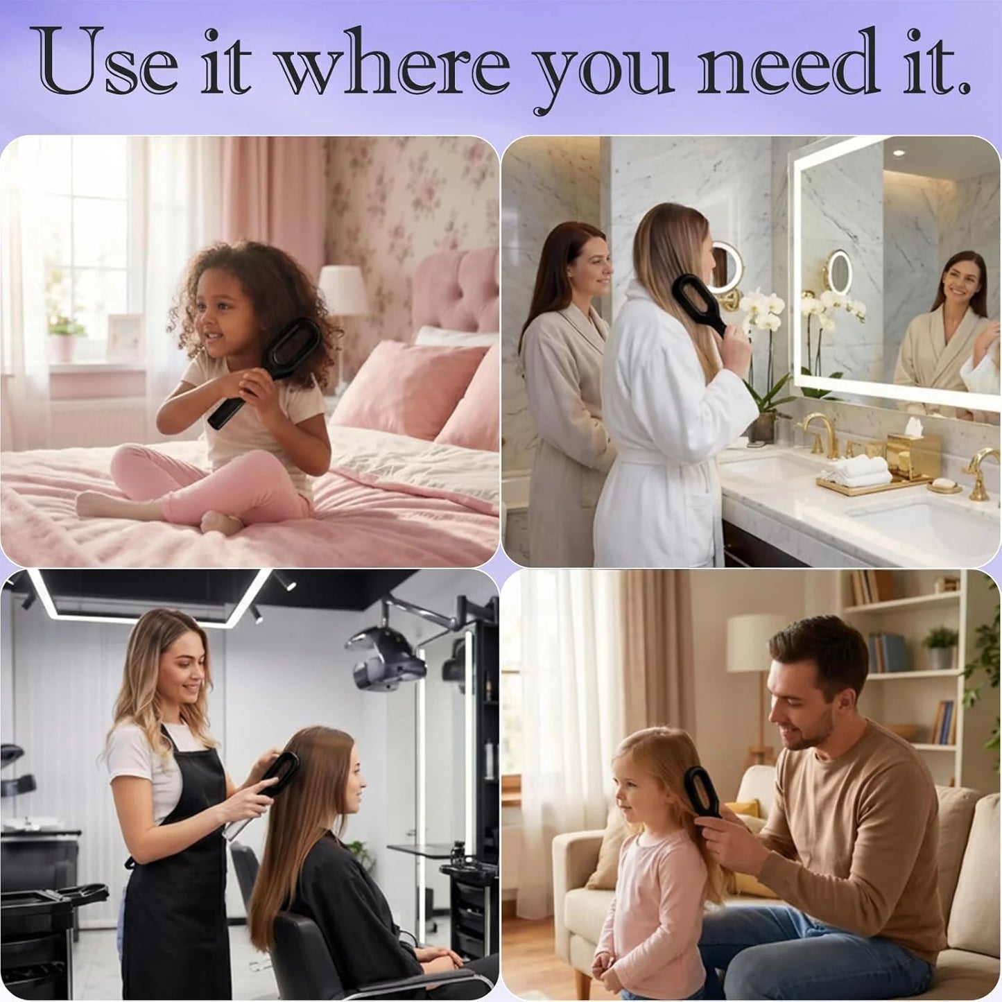 Anti-Static Hair Brush with Built-in Sprayer