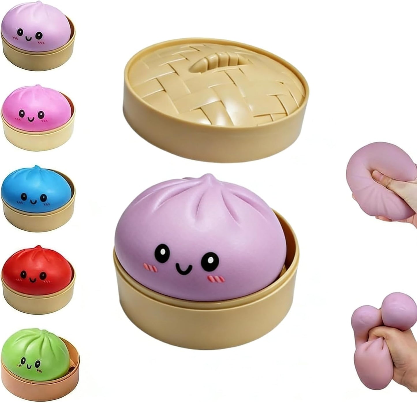 Mega Rainbow Dumplings Cute Fidget Toy, Soft Squeeze Stress Anxiety Relief Decompression Dough