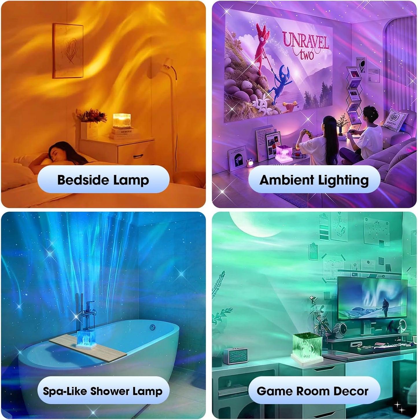 Northern Galaxy Light Aurora Projector, 16 Colors LED Ambient Lighting with Remote Control