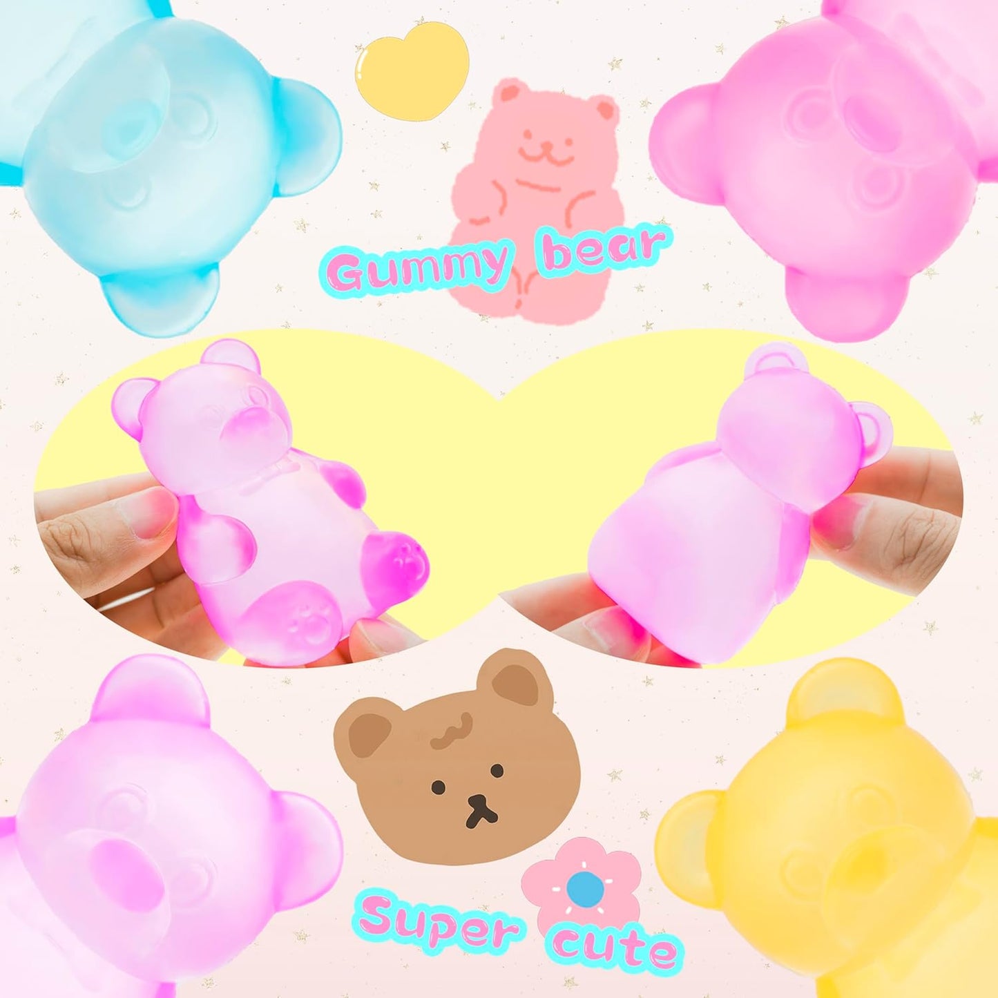 Gummy Bear Toy, Sugar Filled Squishy Toys for Stress Relief