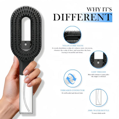 Anti-Static Hair Brush with Built-in Sprayer