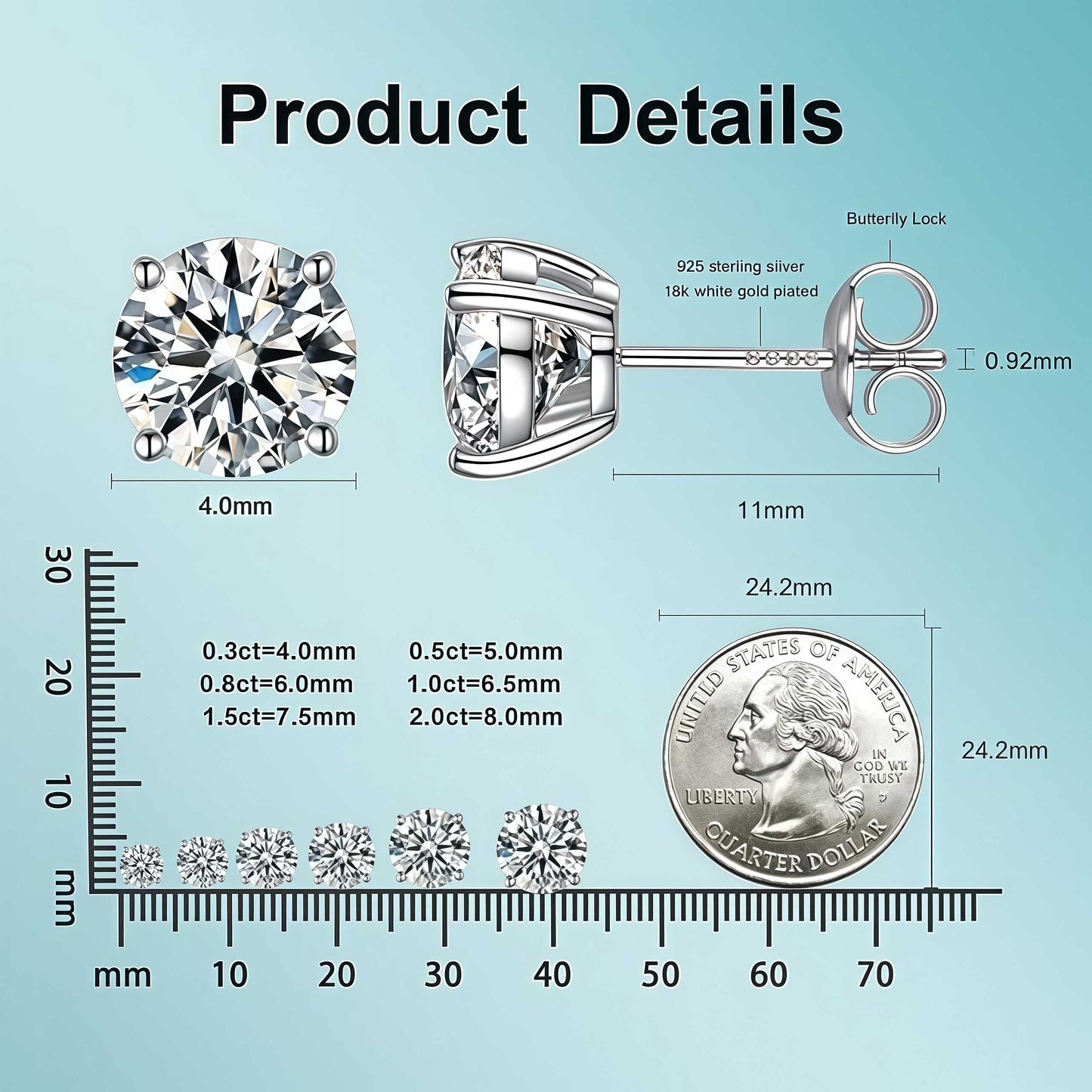 Classic Four Prong Lab Grown Round Diamond Studs