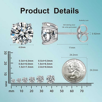 Classic Four Prong Lab Grown Round Diamond Studs