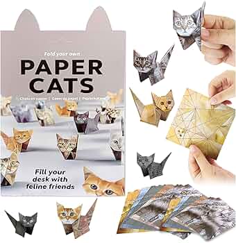 3D Paper Dog and Cat Models: Handcrafted Origami Animal Art Gifts