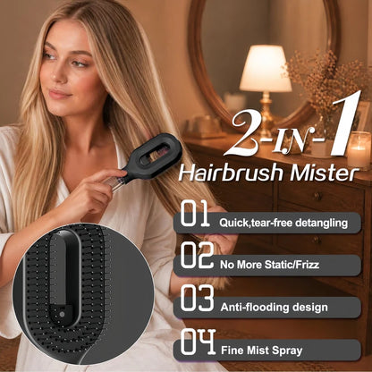 Anti-Static Hair Brush with Built-in Sprayer