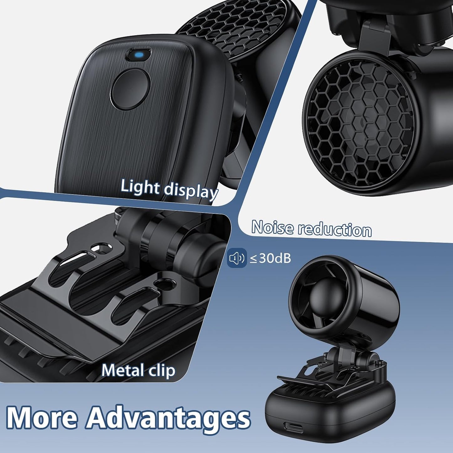 Mini Clip-On Fan – Ultra-Light Rechargeable USB-C Hat Fan with 3 Speeds