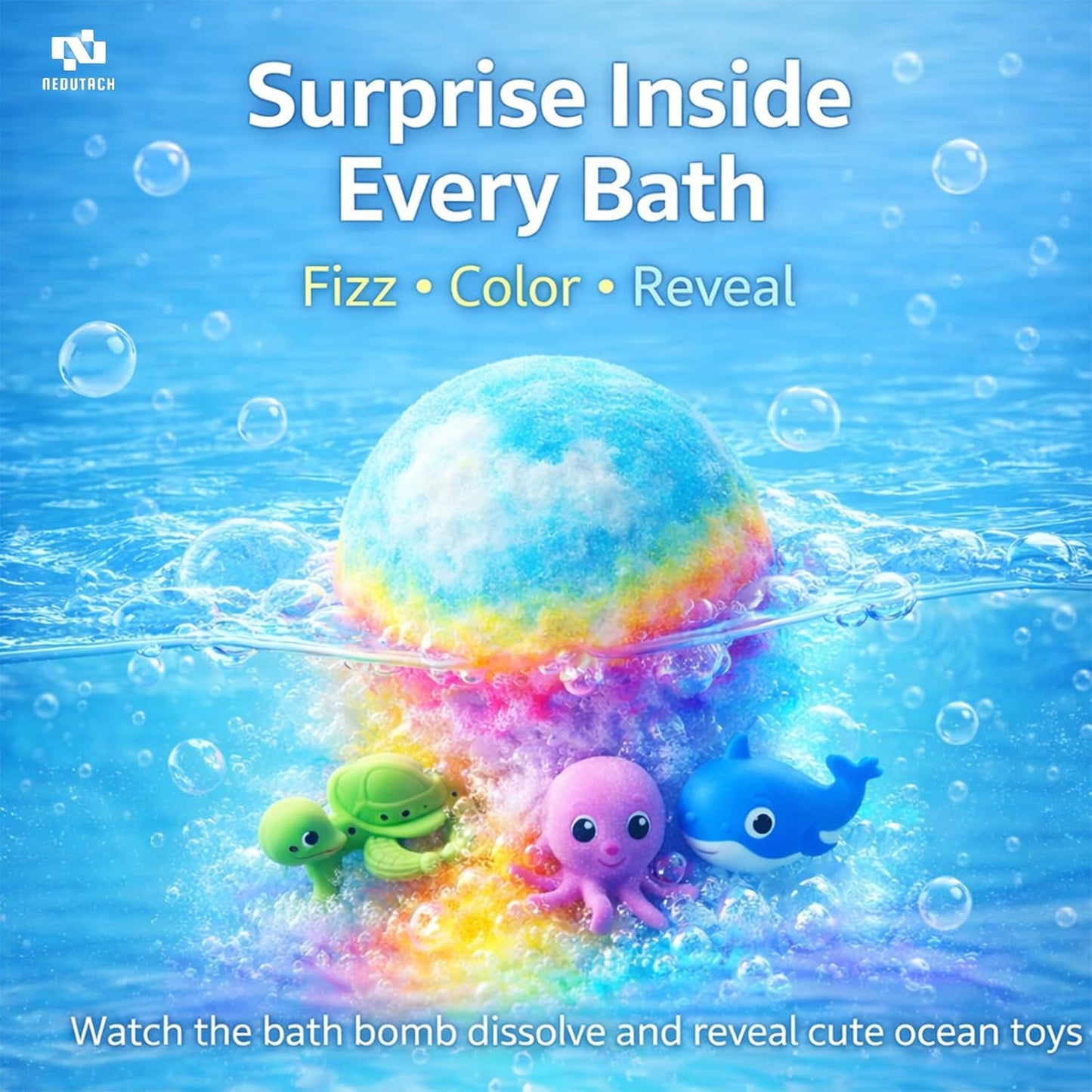 Kids Surprise Bath Bomb Set – Fun Colors & Hidden Toys