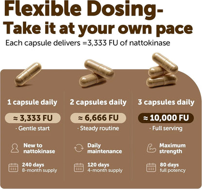 Nattokinase 10,000 FU – 240 Veggie Capsules
