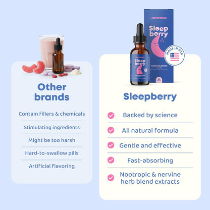 SleepBerry Liquid Melatonin for Kids - Natural Sleep Aid with Elderberry and Vitamin D