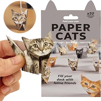 Modelli 3D di cani e gatti in carta: regali artistici di animali in origami realizzati a mano