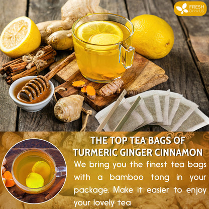 Turmeric Ginger Cinnamon Tea – 120 Bags | 100% Natural Herbal Blend for Wellness & Digestio.