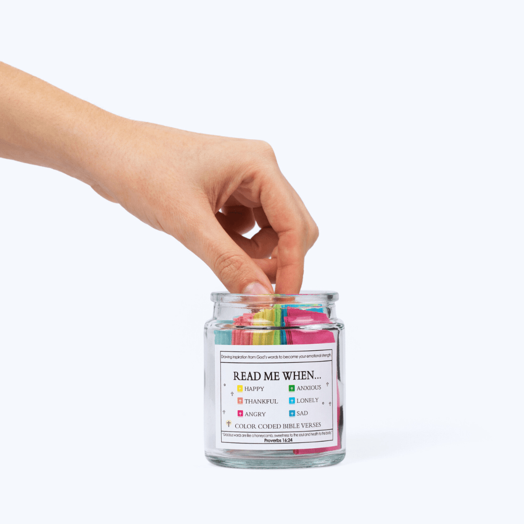 Bible Verse Jar, Daily Prayer, Jar of Hope - Contains 90 Bible verses