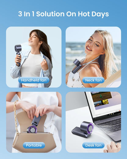 Portable Handheld Fan, Rechargeable Turbo Cooling Mini Fan