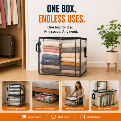 Large Heavy-Duty Thick Plastic Clear Storage
