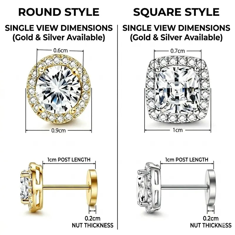 Luxury 4-piece Set,Minimalist Lab Grown Stud Earrings for Women, Hypoallergenic Fine Jewelry Gift