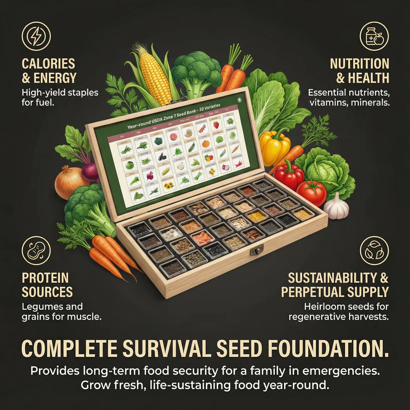All-in-One Vegetable Seed Bank - 32 Seed Varieties