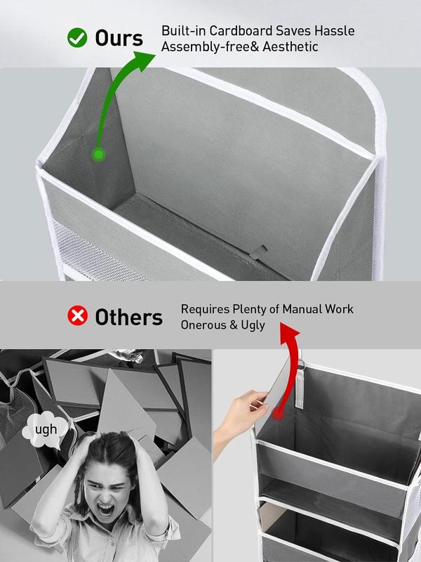 Over-the-Door Organizer,Storage-5-Tier Hangable Organizer with 10 Large side pocket,44Lb