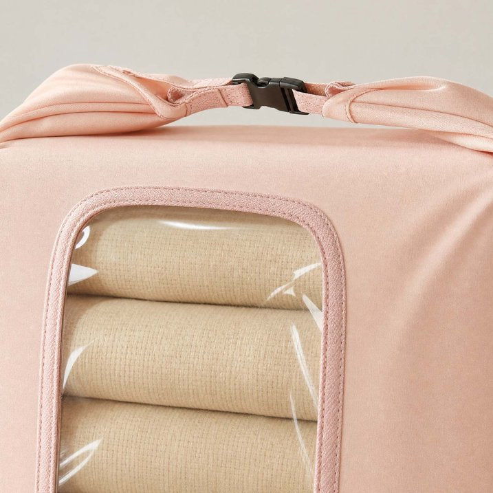 Large Cotton Storage Bag – Foldable Organizer with Clear Window