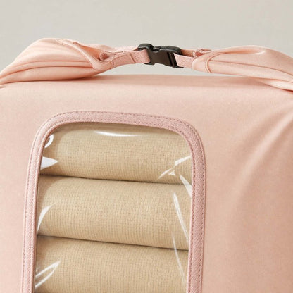 Large Cotton Storage Bag – Foldable Organizer with Clear Window