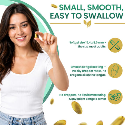 Oil Of Oregano Softgels with Black Seed Oil - 120 Softgels | Non-GMO, Gluten-Free and Soy-Free
