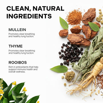 Betterbrand Mullein-teposer for lungeavgiftning - koffeinfri urteblanding - 15 teposer (pakke med 1)