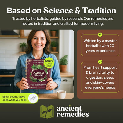 A természetes gyógyítás kézikönyve, spirálkötésű útmutató gyógynövényes gyógymódokhoz és természetes gyógymódokhoz