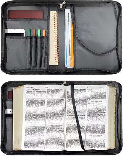 Brown Cross Print Leather Bible Cover