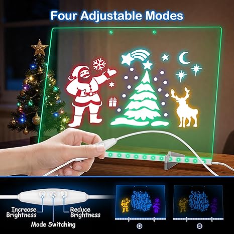 LED Acrylic Message Board – Colorful Light-Up Memo Board