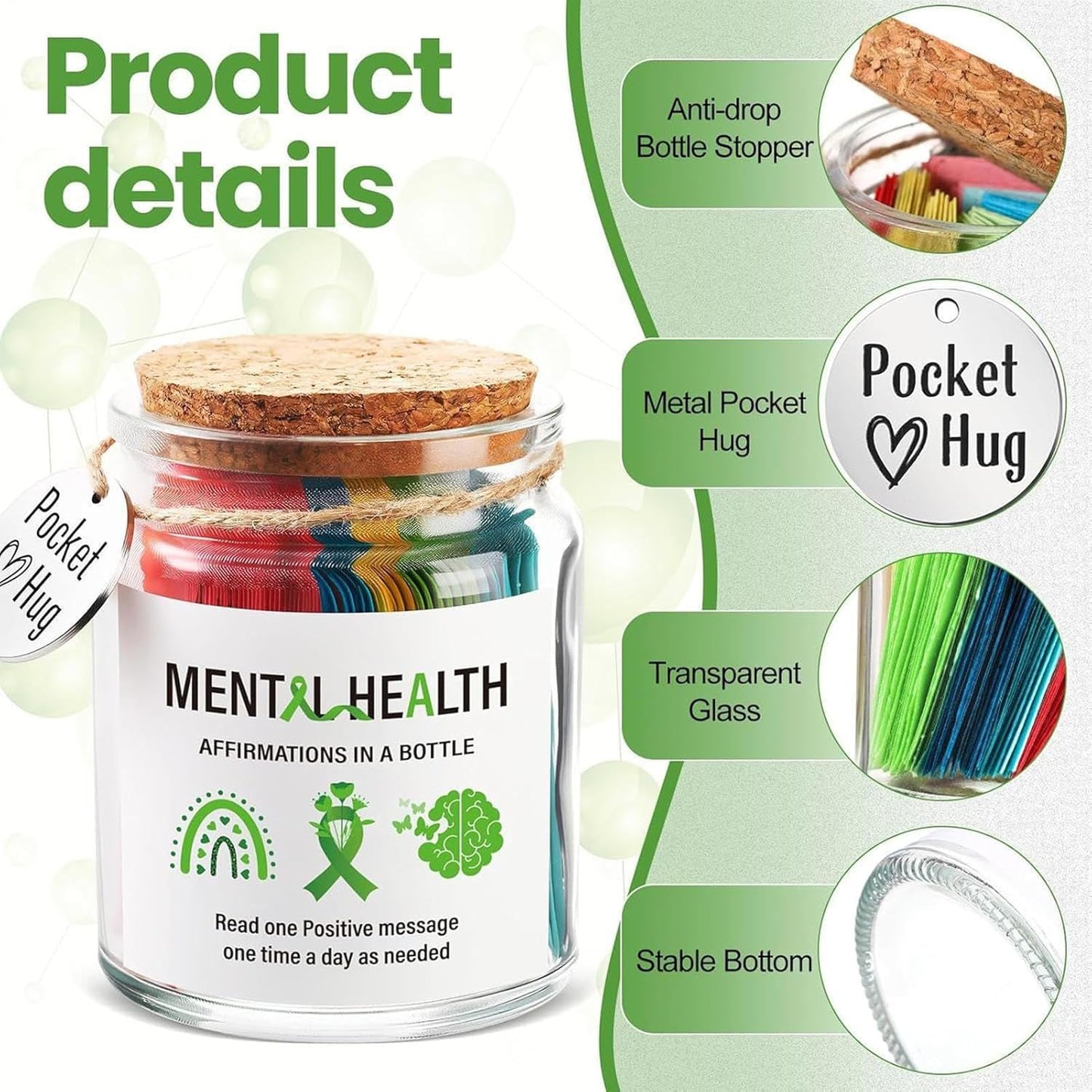 Positive Message Jar - Affirmation Cards Box | Emotional Support Cards