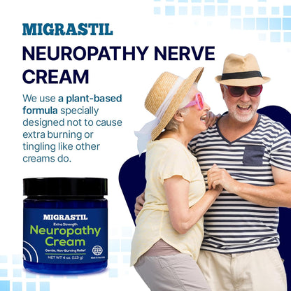Basic Vigor Migrastil Neuropathy Relief Cream Extra Strength for Feet, Legs, and Hands