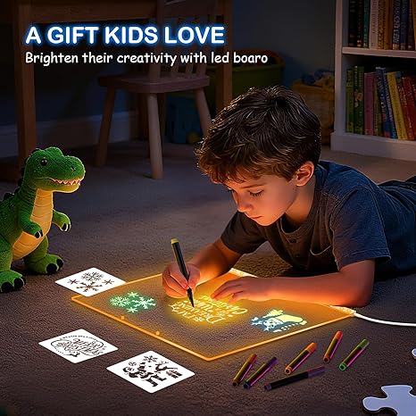 LED Acrylic Message Board – Colorful Light-Up Memo Board