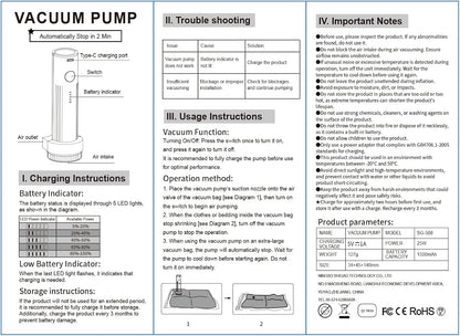 15-piece travel vacuum storage bag set with USB electric air pump-space-saving vacuum compression bags for clothing