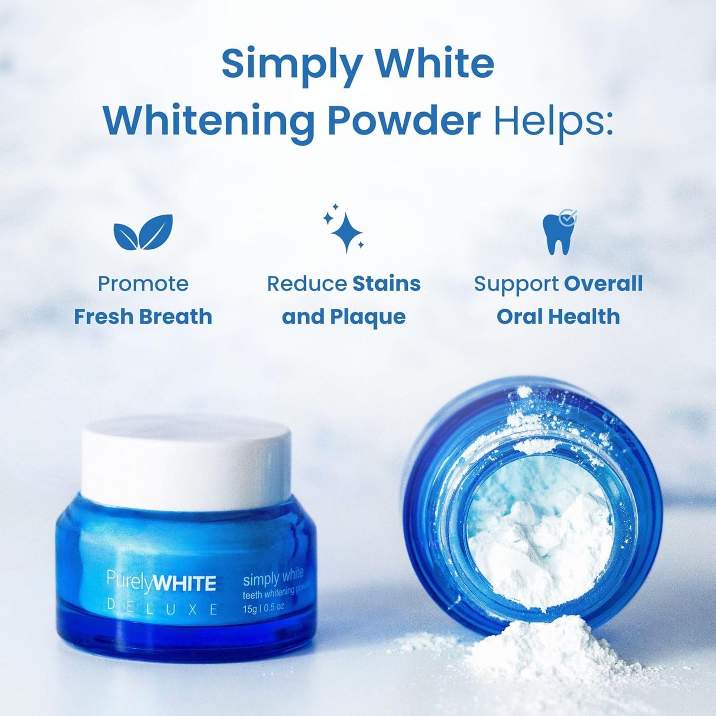 PurelyWHITE DELUXE, Whitening Powder - Removes Stains, No Sensitivity