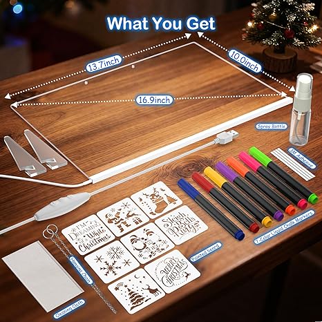 LED Acrylic Message Board – Colorful Light-Up Memo Board