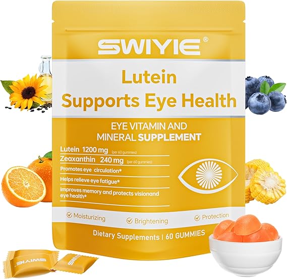 Lutein Gummies - Eye Health Vitamin and Mineral Supplement - Natural Flavor, 60 Count