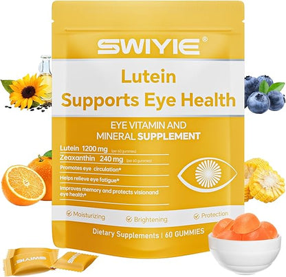 Lutein Gummies - Eye Health Vitamin and Mineral Supplement - Natural Flavor, 60 Count