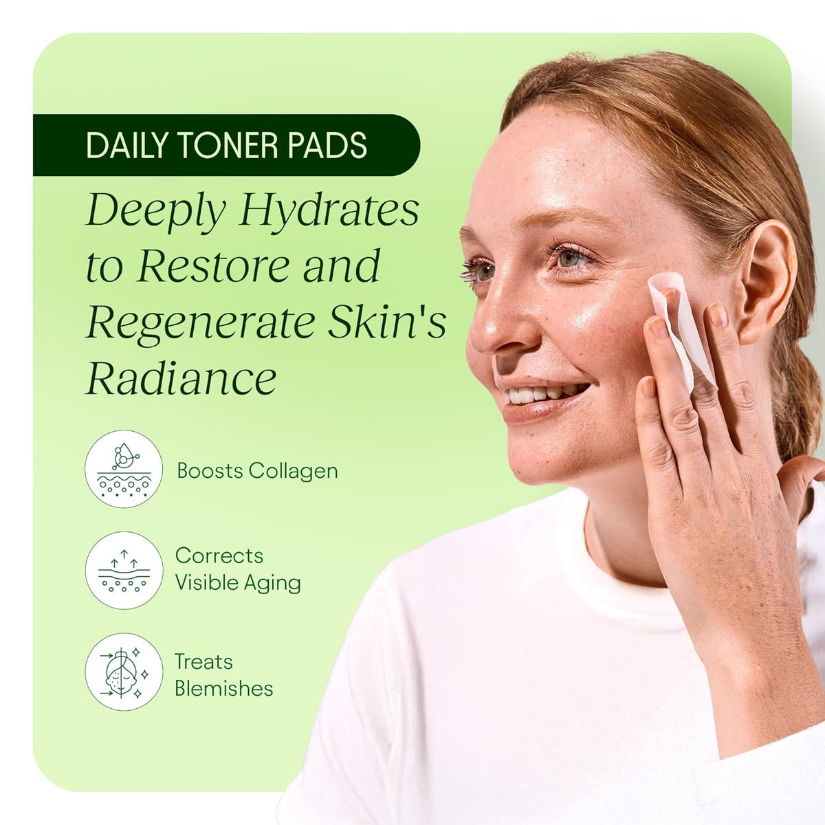 JiYu Toning Polish Pads - Korean Skincare with Snail Mucin & Niacinamide, 100 Count