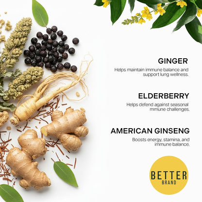 Betterbrand Mullein-teposer for lungeavgiftning - koffeinfri urteblanding - 15 teposer (pakke med 1)